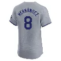Men's Los Angeles Dodgers ＃8 Enrique Hernandez Gray Elite Road Jersey