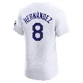 Men's Los Angeles Dodgers ＃8 Enrique Hernandez White Elite Home Jersey