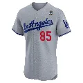 Men's Los Angeles Dodgers ＃85 Dustin May Gray Elite Road 2024 World Series Jersey