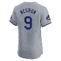 Men's Los Angeles Dodgers ＃9 Kristopher Negron Gray Elite Road World Series Champions Jersey