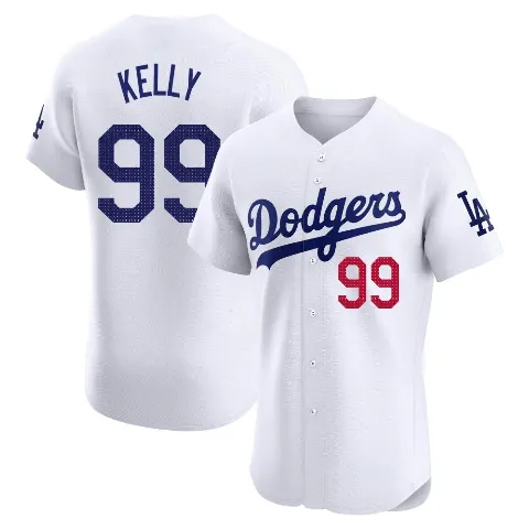 Men's Los Angeles Dodgers ＃99 Joe Kelly White Elite Home Jersey