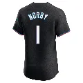 Men's Miami Marlins ＃1 Connor Norby Black Elite Alternate Vapor Premier Jersey