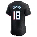 Men's Miami Marlins ＃18 Griffin Conine Black Elite Alternate Vapor Premier Jersey