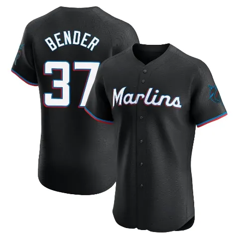 Men's Miami Marlins ＃37 Anthony Bender Black Elite Alternate Vapor Premier Jersey