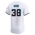 Men's Miami Marlins ＃38 Louis Head White Elite Home Jersey