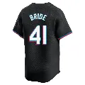 Men's Miami Marlins ＃41 Jonah Bride Black Limited Alternate Jersey