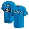 Men's Miami Marlins ＃43 Andrew Nardi Blue Limited Alternate Jersey