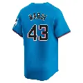 Men's Miami Marlins ＃43 Andrew Nardi Blue Limited Alternate Jersey