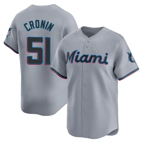 Men's Miami Marlins ＃51 Declan Cronin Gray Limited Road Jersey