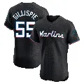 Men's Miami Marlins ＃55 Connor Gillispie Black Elite Alternate Vapor Premier Jersey