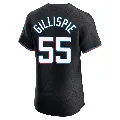 Men's Miami Marlins ＃55 Connor Gillispie Black Elite Alternate Vapor Premier Jersey