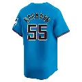 Men's Miami Marlins ＃55 Mike Baumann Blue Limited Alternate Jersey