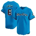 Men's Miami Marlins ＃6 Otto Lopez Blue Limited Alternate Jersey