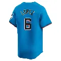 Men's Miami Marlins ＃6 Otto Lopez Blue Limited Alternate Jersey