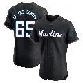 Men's Miami Marlins ＃65 Deyvison De Los Santos Black Elite Alternate Vapor Premier Jersey