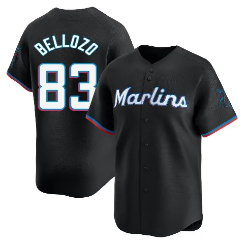 Men's Miami Marlins ＃83 Valente Bellozo Black Limited Alternate Jersey