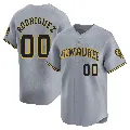 Men's Milwaukee Brewers ＃00 Carlos Rodriguez Gray Limited Away Jersey