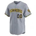 Men's Milwaukee Brewers ＃00 Carlos Rodriguez Gray Limited Away Jersey