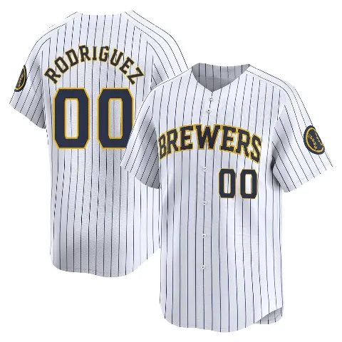 Men's Milwaukee Brewers ＃00 Carlos Rodriguez White Limited Alternate Jersey