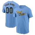 Men's Milwaukee Brewers ＃00 Custom T-Shirt Blue Custom Powder 2022 City Connect Name & Number T-Shirt