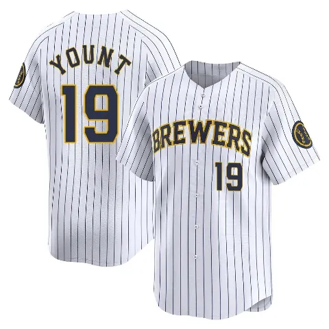 Men's Milwaukee Brewers ＃19 Robin Yount White Limited Alternate Jersey