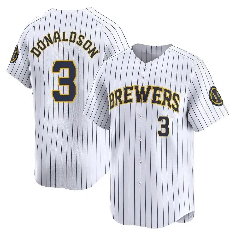 Men's Milwaukee Brewers ＃3 Josh Donaldson White Limited Alternate Jersey
