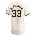 Men's Milwaukee Brewers ＃33 Tyler Alexander Cream Elite Home Jersey