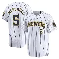 Men's Milwaukee Brewers ＃5 Garrett Mitchell White Limited Alternate Jersey