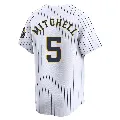 Men's Milwaukee Brewers ＃5 Garrett Mitchell White Limited Alternate Jersey