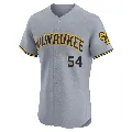 Men's Milwaukee Brewers ＃54 Robert Gasser Gray Elite Road Jersey
