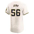 Men's Milwaukee Brewers ＃56 Janson Junk Cream Elite Home Jersey