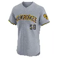 Men's Milwaukee Brewers ＃58 Ryan Sandberg Gray Elite Road Jersey