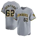 Men's Milwaukee Brewers ＃62 Jose Quintana Gray Limited Away Jersey