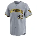 Men's Milwaukee Brewers ＃62 Jose Quintana Gray Limited Away Jersey