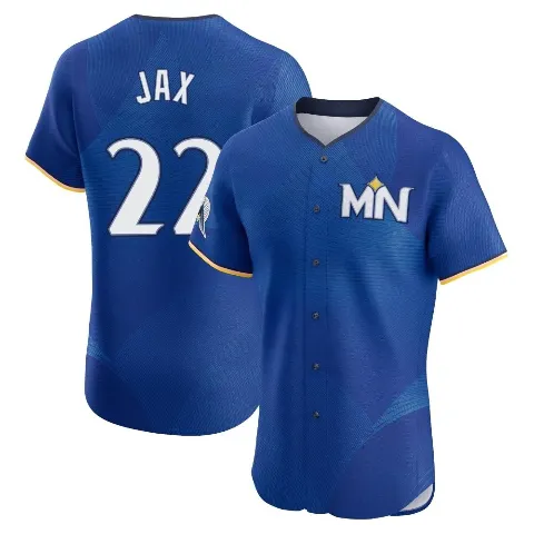 Men's Minnesota Twins ＃22 Griffin Jax Royal Elite 2024 City Connect Jersey