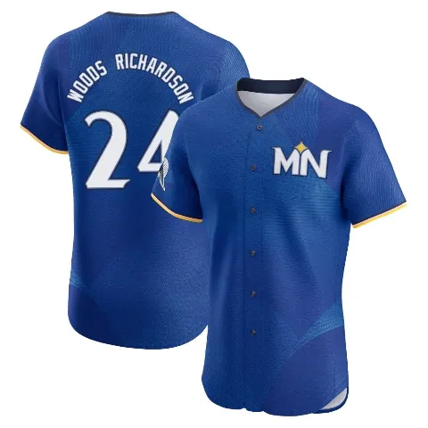 Men's Minnesota Twins ＃24 Simeon Woods Richardson Royal Elite 2024 City Connect Jersey