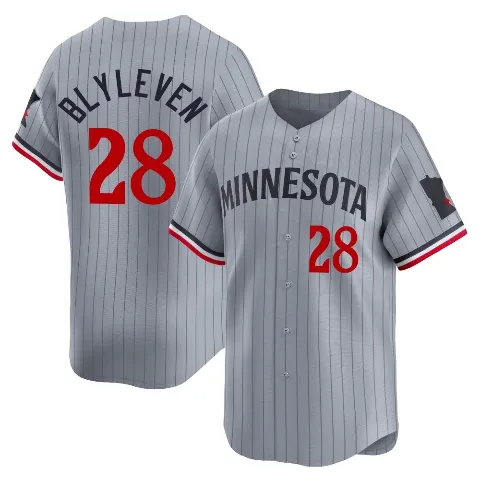 Men's Minnesota Twins ＃28 Bert Blyleven Gray Limited Road Jersey