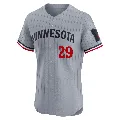 Men's Minnesota Twins ＃29 Rod Carew Gray Elite Road Jersey
