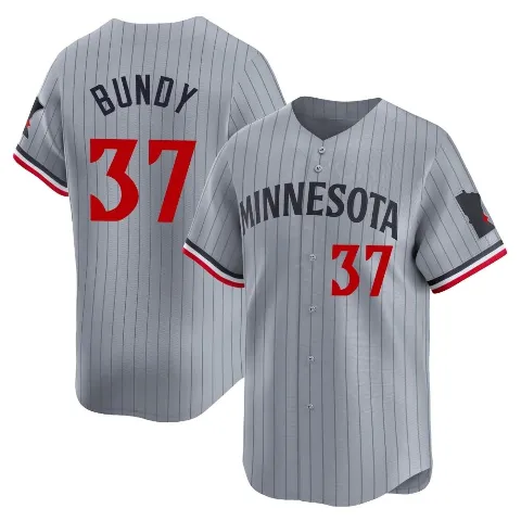 Men's Minnesota Twins ＃37 Dylan Bundy Gray Limited Road Jersey
