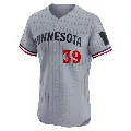 Men's Minnesota Twins ＃39 Michael Tonkin Gray Elite Road Jersey