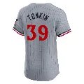 Men's Minnesota Twins ＃39 Michael Tonkin Gray Elite Road Jersey
