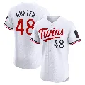 Men's Minnesota Twins ＃48 Torii Hunter White Elite Home Jersey