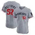 Men's Minnesota Twins ＃52 Zebby Matthews Gray Elite Road Jersey