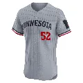 Men's Minnesota Twins ＃52 Zebby Matthews Gray Elite Road Jersey