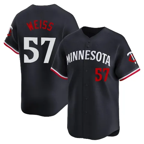 Men's Minnesota Twins ＃57 Zack Weiss Navy Limited Alternate Jersey