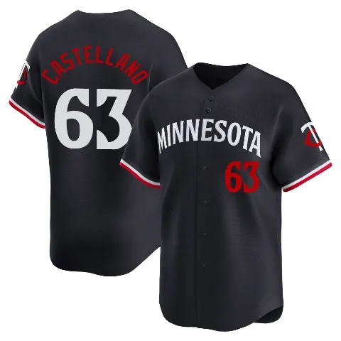 Men's Minnesota Twins ＃63 Eiberson Castellano Navy Limited Alternate Jersey