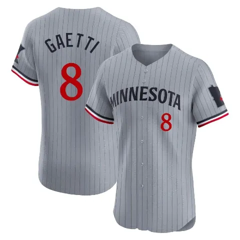 Men's Minnesota Twins ＃8 Gary Gaetti Gray Elite Road Jersey