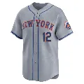 Men's New York Mets ＃12 Francisco Lindor Gray Limited Away Jersey