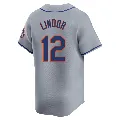 Men's New York Mets ＃12 Francisco Lindor Gray Limited Away Jersey