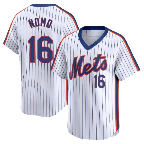 Men's New York Mets ＃16 Hideo Nomo White Limited Cooperstown Collection Jersey